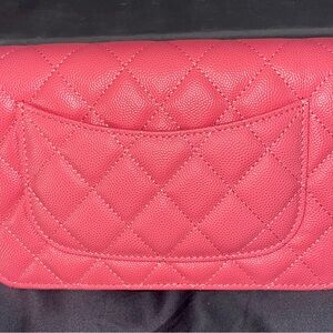 Chic Quilted Pink Leather Clutch